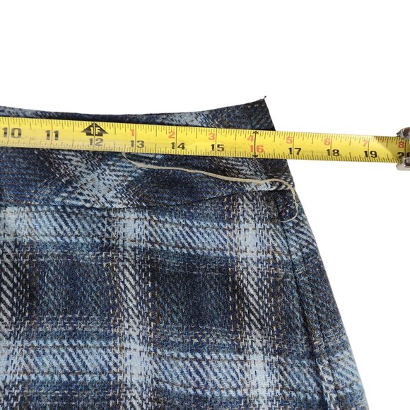 Talbots skirt Womens Blue Plaid Wool-Blend Pencil Size 10 career office - Picture 5 of 8